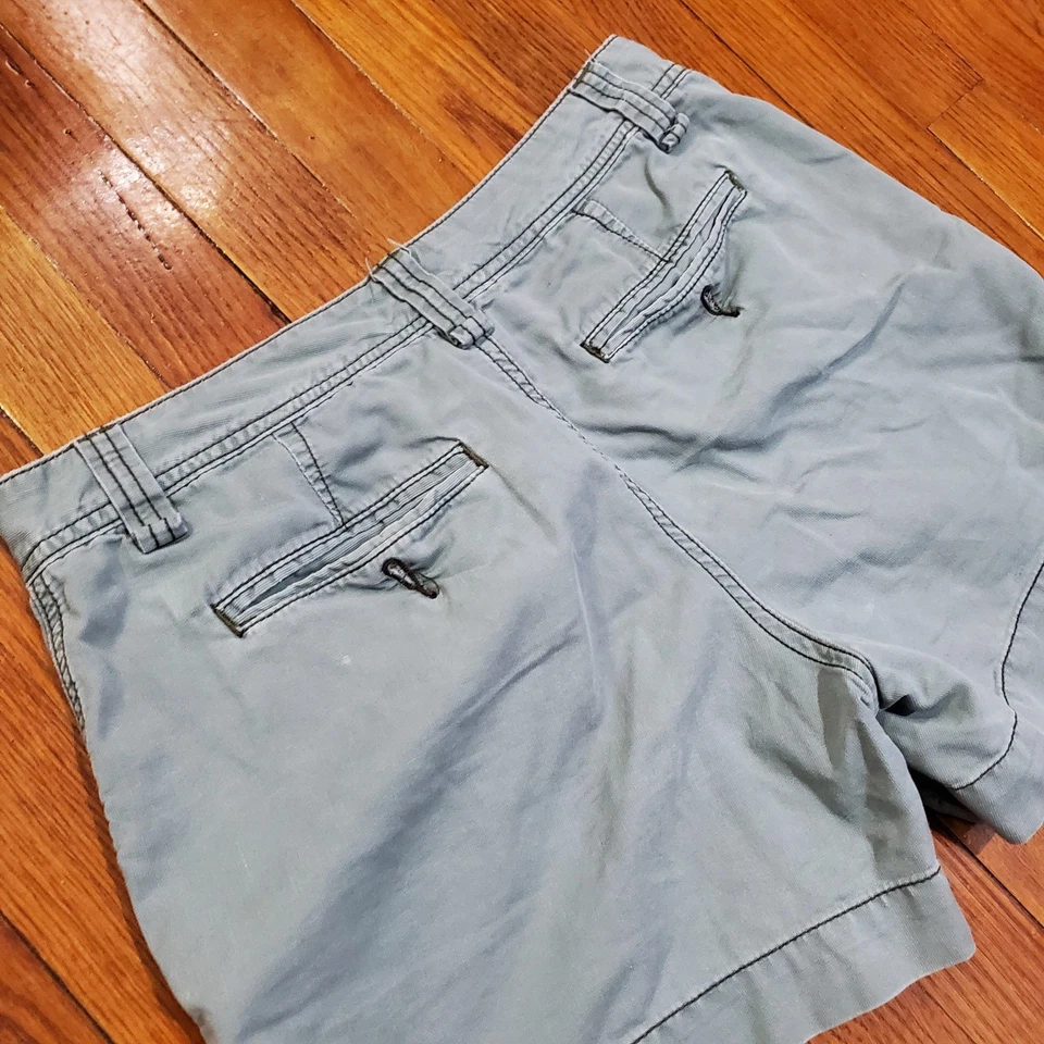 Polo Jeans Co Ralph Lauren 短裤女式 6 绿色休闲斜纹布平底前口袋 — 第 2/4 张图片