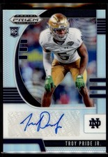 Troy Pride Jr. 2020 Panini Prizm Draft Picks Silver Prizms RC Autograph Rookie