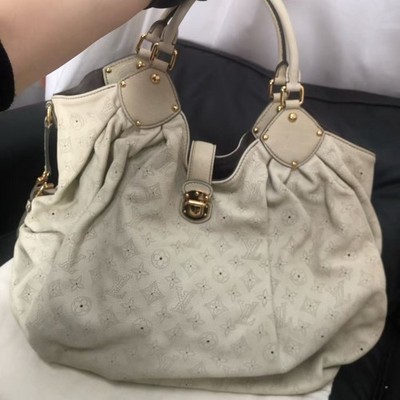 Louis Vuitton LV Mahina White Perforated Monogram Hobo Shoulder Bag