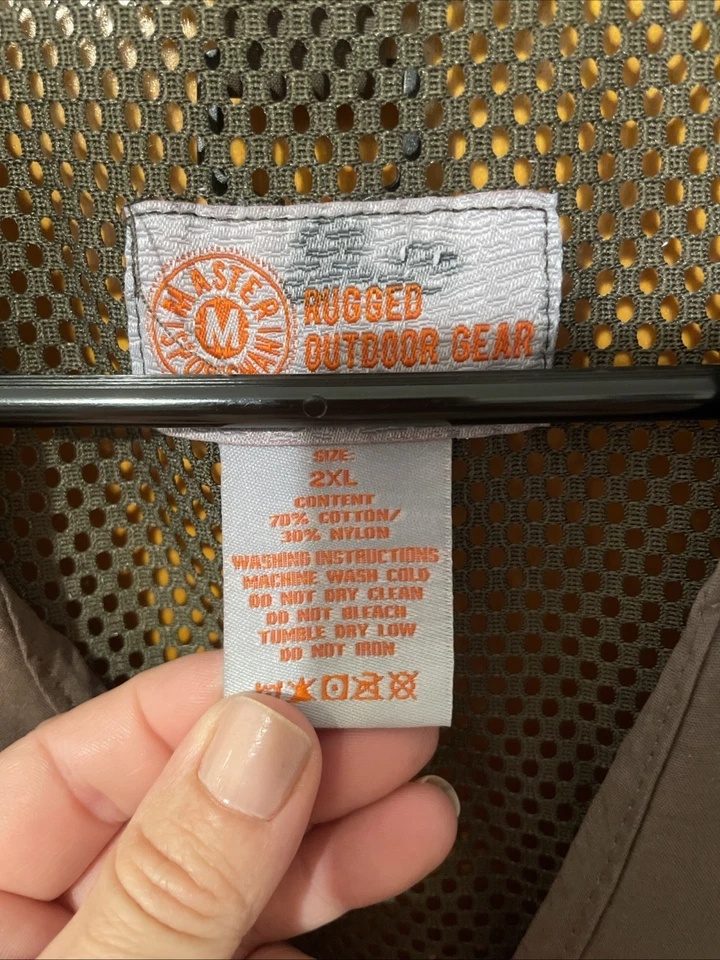 Master Sportsman Mens 27 Pockets Mesh Back Fishing Vest Adult 2XL Green - Image 4 of 4