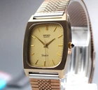 Vintage 1981 [Near MINT] SEIKO Dolce 5931-5341 Gold Tank Qz Men's Watch JAPAN