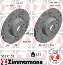 2x ZIMMERMANN Bremsscheibe BLACK Z 150.2951.53 für BMW X3 G01 F97 G08 5er G30 X4