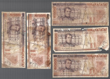 MEXICO 💥1987/1989 ... 5x 5000 pesos ... DAMAGED 💥Lot#4690