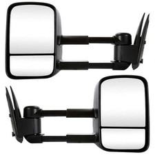 2pcs Left  Right Side Smooth Manual Exterior Door Rear View Mirror Tow Mirror