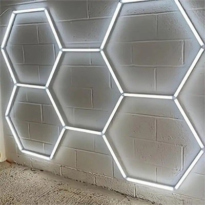 5 Grid LED Hexagonal Garage Light DIY Ceiling Light for Warehouse Workshops Gyms
