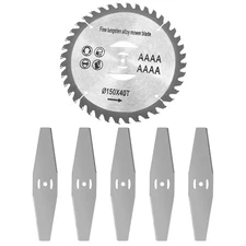 6Pcs High Carbon Steel Alloy Weed Cutter Attachments 5Pcs Metal Blades 1Pc Saw