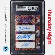 2023 VIVID JEBB/O. CRUZ/SKENES COLORFUL COMBOS TRIO MOJO ORANGE AUTO /3 SGC 8.5