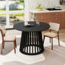 Round 30x30x18in Coffee Table with Grille Molding & Adjustable Height