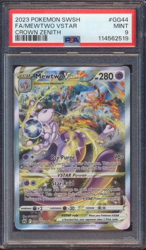 2023 POKEMON CROWN ZENITH MEWTWO VSTAR FULL ART #GG44 PSA 9!