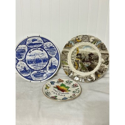 Unbranded Souvenir Plates Mixed Excellent St Louis Arizona Canada Set Plate Wall