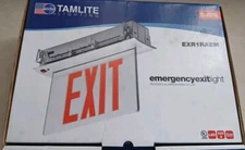 Tamlite Lighting EXR1RAEM-Aluminum Edge-Lit LED EMERGENCY Exit LIGHT  BRAND NEW 