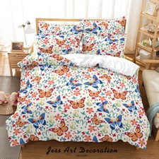 3D Butterfly Floral Pattern Quilt Cover Set Duvet Cover Bedding Pillowcases