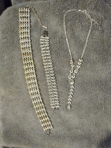 Napier Necklace Bracelet Statement Jewelry Silver Tone Vintage - Picture 17 of 20