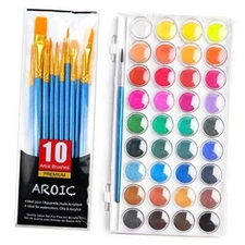  Watercolor with a Watercolor Paint, 36 B-paintbrush1+36 Color Paint Set