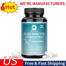 Electrolyte Capsules Supplement Hydration Pills w/Sodium, Potassium, Magnesium