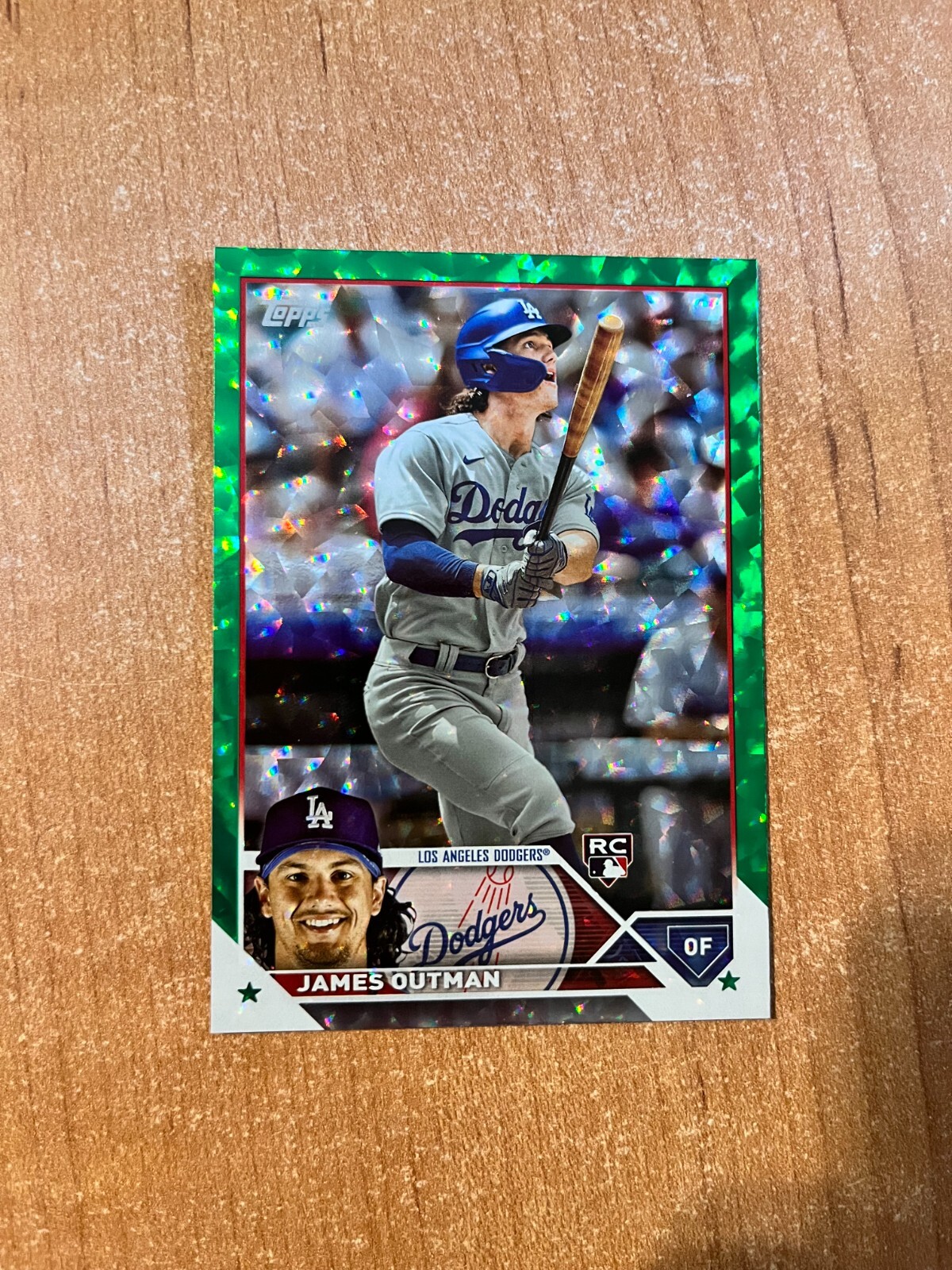 2023 Topps Series 2 - James Outman - #395 Green Ice Foil Parallel #'d /499