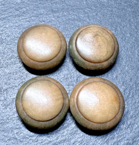 4 MATCHING ANTIQUE VEGETABLE IVORY ROUND GRAY BROWN BUTTONS D651