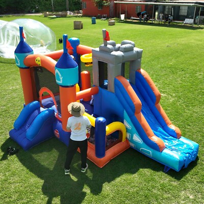 Commercial PVC Inflatable Bounce House Dual Slides Combo Playhouse Outdoor Yard