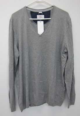 S. Oliver Men's Pullover V-Neck Sweater US XL Grey  NWT