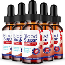 Blood Sugar Complete Liquid, Blood Support Drops for Blood Sugar Levels 5 Pack 