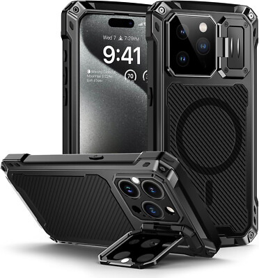 Für iPhone 15 Pro Max 15 Pro Plus Hülle Hartglas Robust Stoßfest Cover
