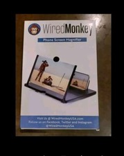 12" Phone Screen Magnifier W/ Lens Cloth Portable, Adjustable Feet 3D Viewing