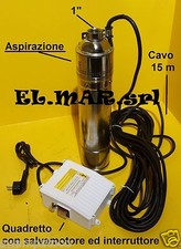 POMPA SOMMERSA 4 " 1 HP Elettropompa Periferica Autoclave Monofase Pozzo 750 W