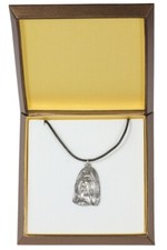 Shih Tzu - Dog Collar In Gift Box, Silver Plated Medallion For Dog Lovers