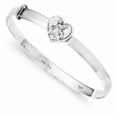 Baby Bangle expandable bear with CZ eyes