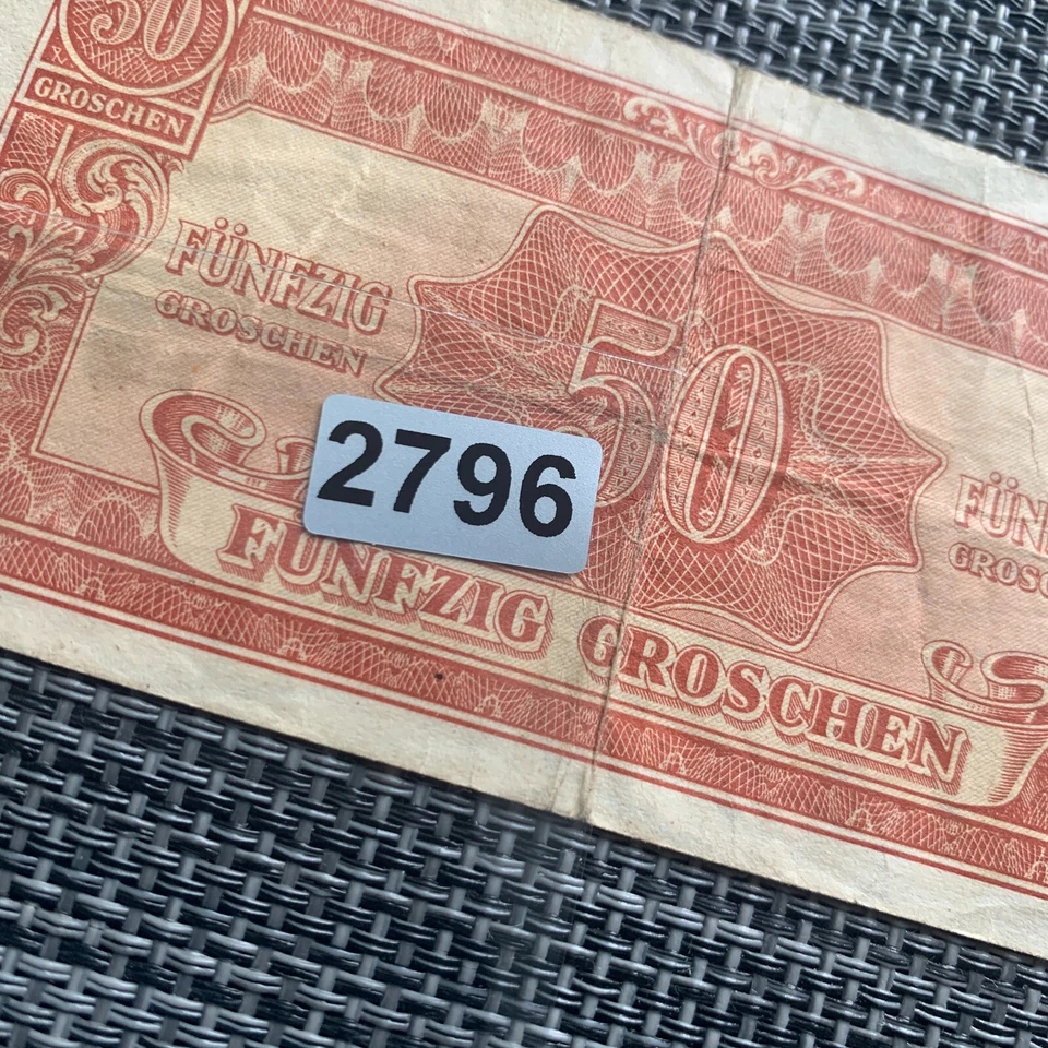 二战时代 1944 年盟军军事货币奥地利 50 奥地利格罗申钞票 二战 — 第 3/3 张图片