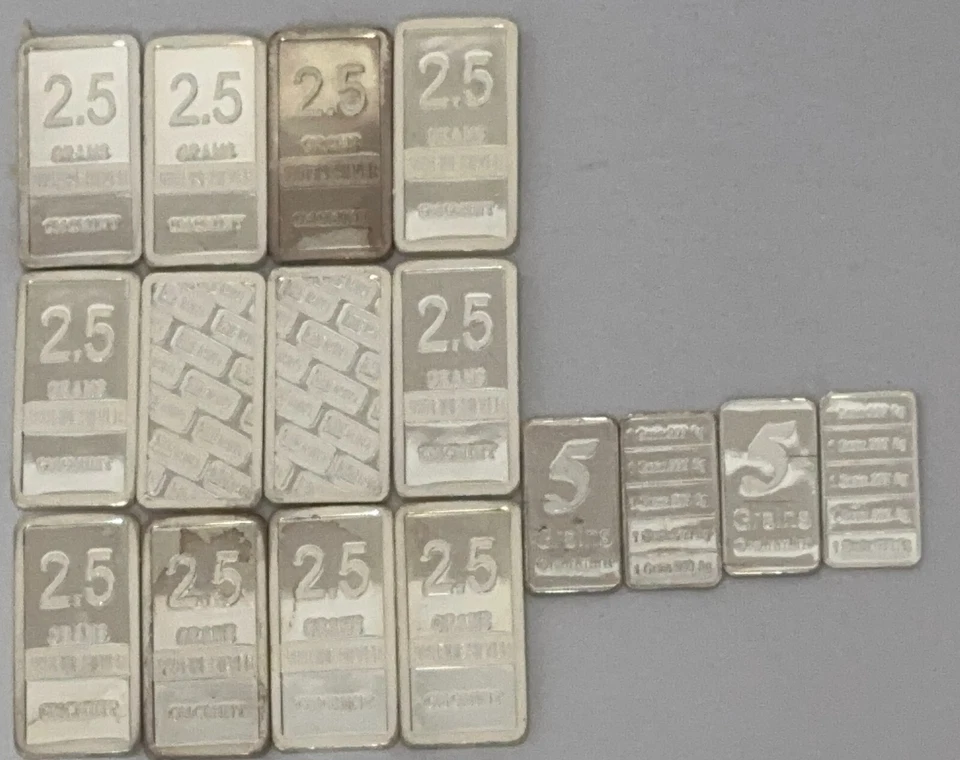 16 lingotti d'argento! Oltre 1 oncia troy! Barra concepibile 12 x 2,5 grammi ... - Immagine 3 di 4