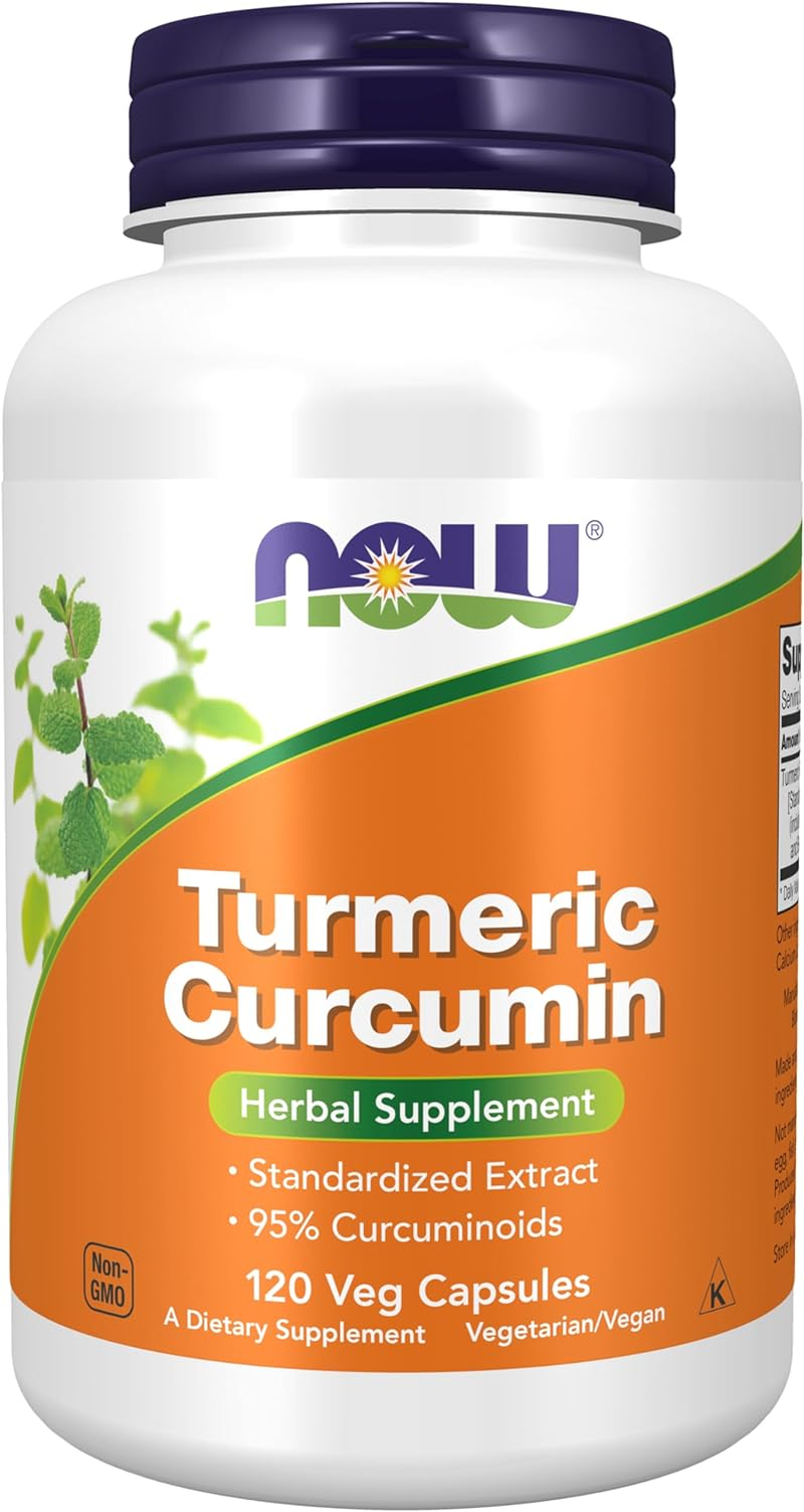 NOW Foods Turmeric Curcumin, Herbal Supplement, 60 or 120 Veg Capsules