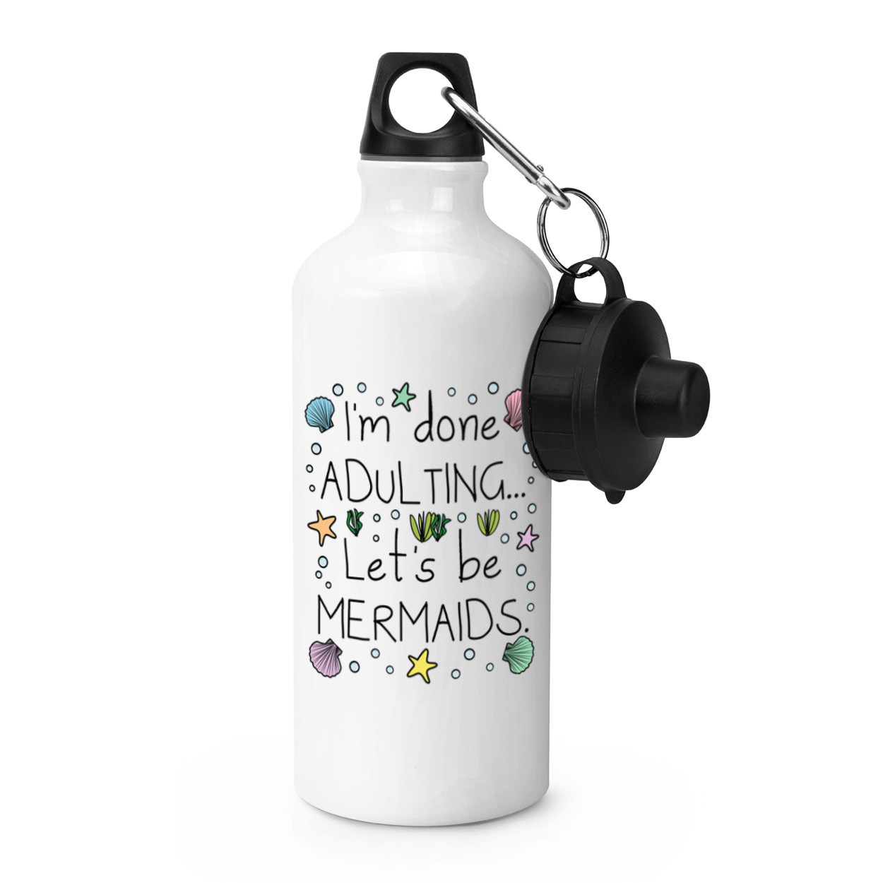 I'm Done Adulting Let's Be Mermaids Sports Drinks Bottle Camping - Funny Joke
