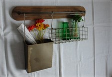 Wandregal Holz u Metall Gewürzregal Hängeregal Vintage Shabby NEU