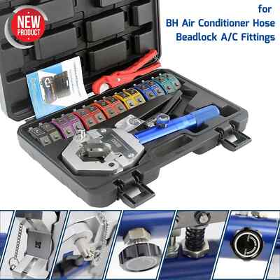 Hydraulic Hose Crimper AC Line Crimping Tool for Barbed Vintage Air Hose Fitting