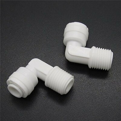 2 Pack: ¼'' MPT x ¼''  QUICK CONNECT MALE ELBOW FITTINGS REVERSE OSMOSIS RO 