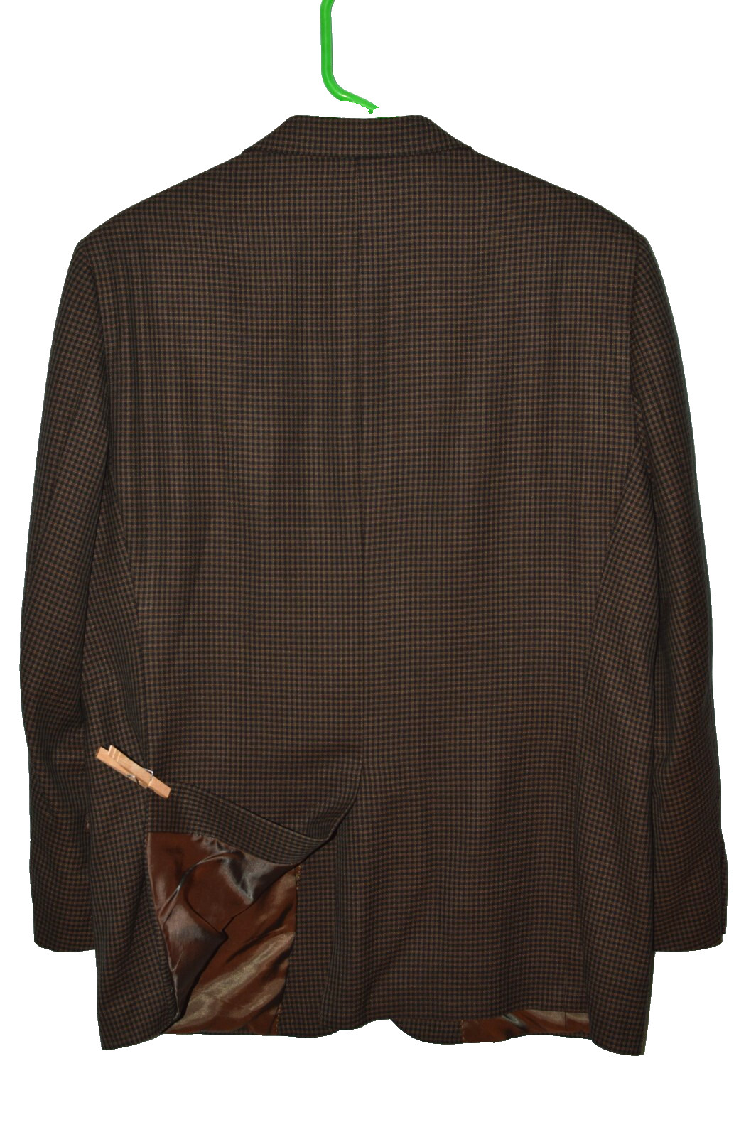 44R HART SCHAFFNER MARX Men's Brown Guncheck Imported Wool Sports Coat