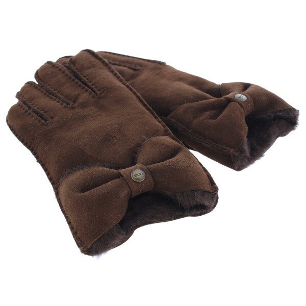 UGG オーストラリア Bow Tech Gloves UGG/Women's/Classic Bow Glove/#15216/Chocolate (Dark Brown