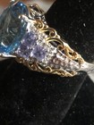 Swiss Blue Topaz, multi Gemstone Ring, size 8 Has Tanzanite Stones On Both Sides — photo 5