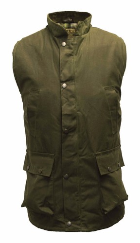 Wax Bodywarmer Waistcoat Gilet Waxed Countrywear Hunting S-5XL Olive Brown Navy - Picture 4 of 20