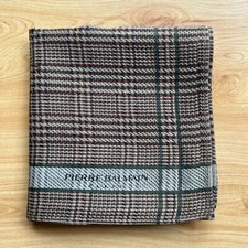 HANDKERCHIEF MEN'S POCKET SQUARE VINTAGE ART BROWN HOUNDSTOOTH COTTON 18" A-0654