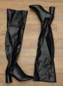thigh high leather boots zara