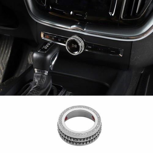 Fit For Volvo XC60 2018-2021 Silver Diamond Console Air Conditioning Knob Trim - Picture 1 of 5