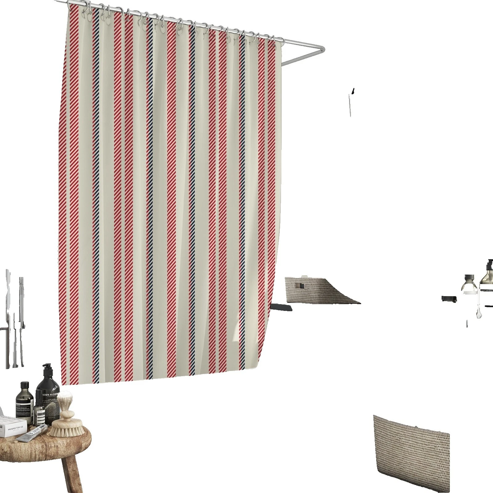 Cortinas de Ducha de rayas multicolor