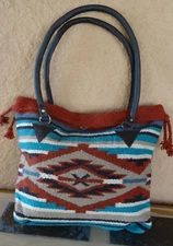 Wool Malibu Purse HIPMAL-A Handwoven Bag Southwest Southwestern Tote w Closure
