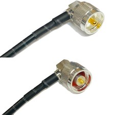RFC195 Silver UHF Male Angle to N MALE ANGLE Coax RF Cable USA Lot