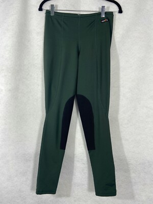Kerrits Riding Tights Breeches Women s Medium Green Black Patches Leggings