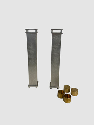 Joy Stember Metal Arts Studio Silver Tall Square Candle Holders Set of 2