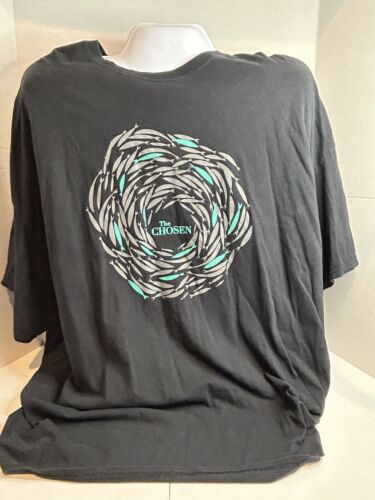 “The Chosen” Against The Current T-Shirt Size 5XL BLACK & TEAL Fish Swimming - Afbeelding 1 van 17