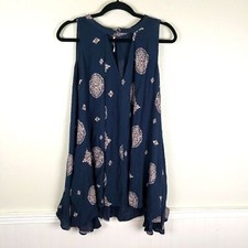 Women's Free People Blue New Age Astrological Print Mini Dress Size SM